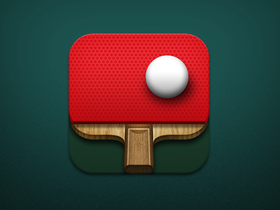 Ping Pong App Icon app icon paddle ping pong red skeumorphic