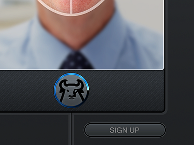 Login Progress Indicator dark facial recognition financial ios ipad login logo metal progress secure texture