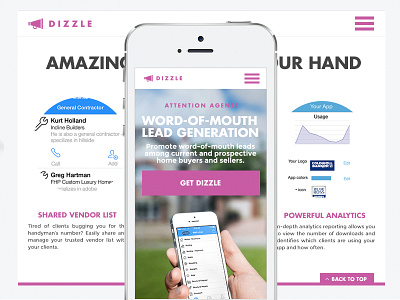 Dizzle Real Estate App dizzle lead generation mobile app real estate responsive design