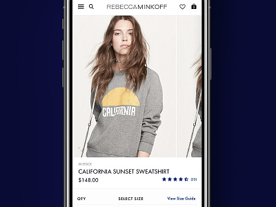 Rebecca Minkoff Product Template fashion mobile ux product page shopify