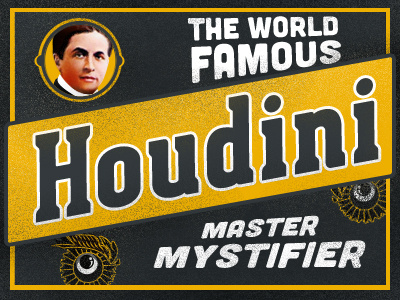 Harry Houdini - Master Mystifier cubano geared houdini lost type magic magician poster
