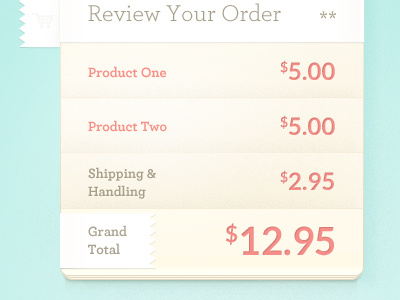 Review Your Order Form ecommerce order payment products review ui