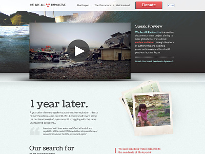 Radioactive Website Layout (Full) coustard japan landing page layout mock up radioactive tsunami website