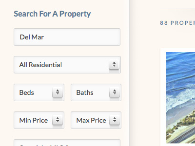 Real Estate Search Form CSS3 css3 form real estate results search