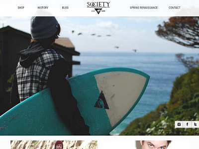 Society Home Page Design clothing home page shopify society