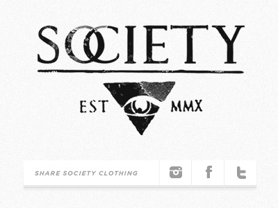 Society Clothing Share Buttons clothing facebook gotham instagram italic share buttons society twitter