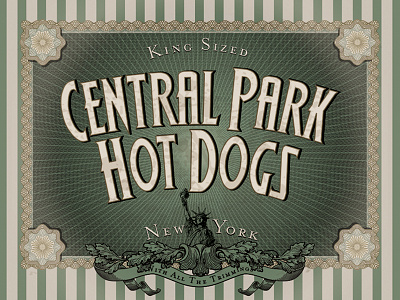 Central Park Hot Dogs N.Y branding food graphic design greece illlustration logo packaging signage typography vintage design