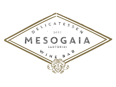 Mesogaia med deli branding delicatessen food greece illustration logo typography wine bar