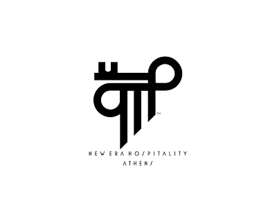 New Era Hotels Athens athens branding branding design design graphic design greece hotel hotel branding key logo pillar typography vector