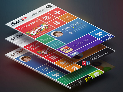 Mobile Gaming Network UI app dashboard flat flat design gaming mobile tiles ui ux