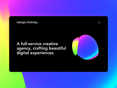 mangochutney.com.au | Mango Chutney Website 3d branding dark ui design graphic design gsap holographic mango mango chutney minimal nextjs react threejs typography uiux web design web development website
