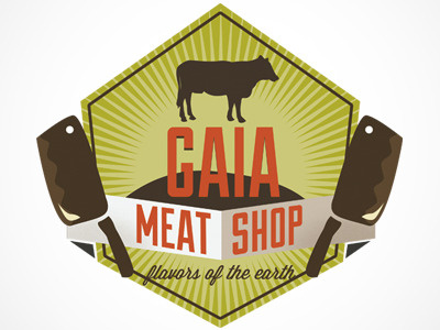 Gaia Meat Shop butcher logo meat project school