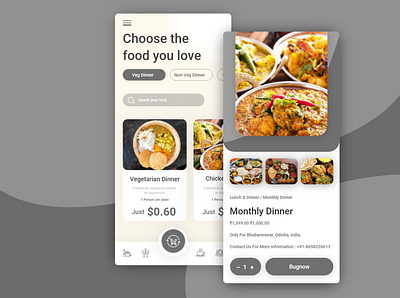 Food App Home and Detail Screen
