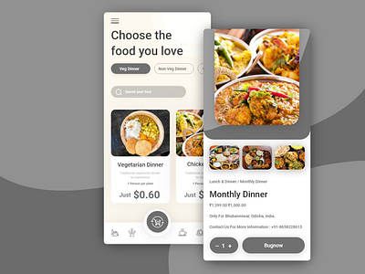 Food App Home and Detail Screen