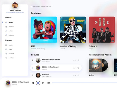 Music Player On web UI