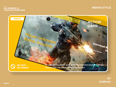 Action Game Website UI/UX