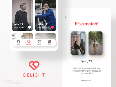 DELIGHT Dating App UI app app design app ui app ui design app ux apple branding bumble dating app design flat ui mobile app mobile application mobile design modern modern ui