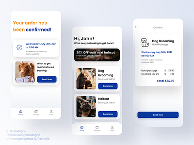On-demand services booking app android app design app ui app ux apple appointments barber shop booking design dog grooming haircut ios minimalism minimalistic modern modern design modern minimalism on demand services simple design