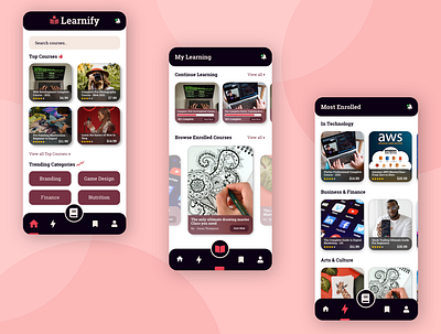 Learnify - Online learning App Concept app design ui ux