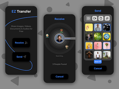 Ez Transfer - Share Files with Nearby Devices app design file sharing app share files share images share videos ui ux