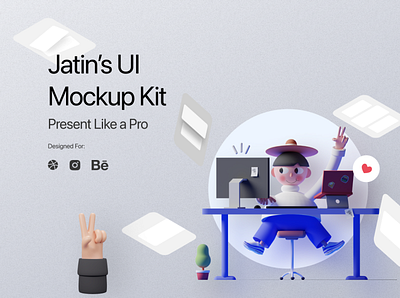 Jatin’s UI Mockup Kit. branding design figma graphic design gumroad mockup kit ui