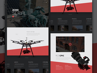 Drones Concept app design elegant seagulls header hero ui web