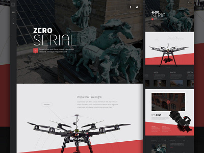 Full Drone Concept app design elegant seagulls header hero ui web