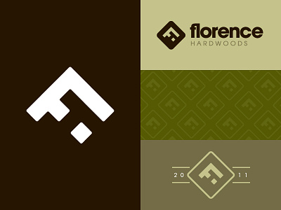 Florence Hardwoods Logo forest logo mark monogram woods