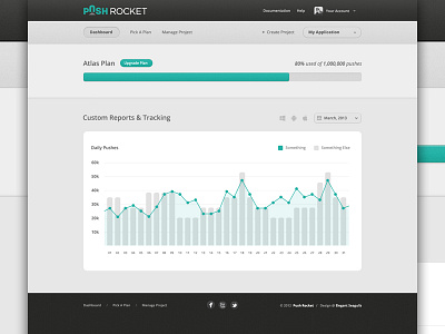 Push Rocket Dashboard app design elegant seagulls header hero ui web