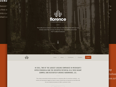 Florence Hardwoods app design forest header hero trees ui web wood