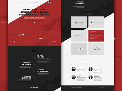 Crimson Mock angle business design diagonal header hero web