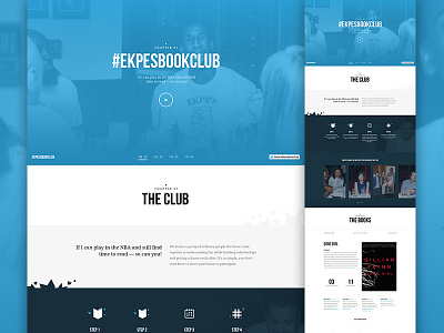 Ekpes Book Club blue book content design featured hero parallax slider ui web