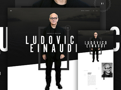 Ludovico Einaudi design hero layout music parallax type ui web