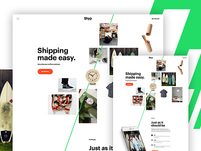 Shyp Redesign Concept design hero layout parallax shyp type ui web