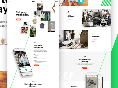 Shyp Full design hero layout parallax shyp type ui web