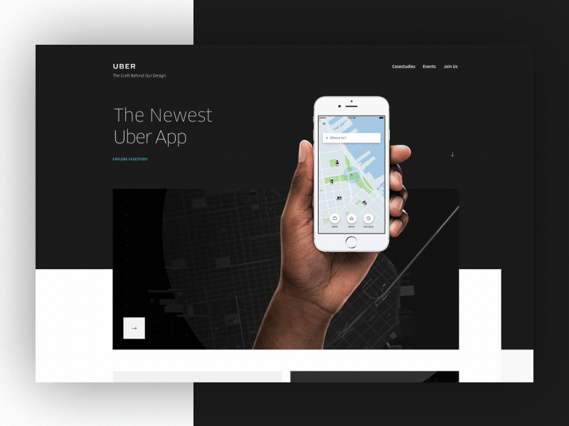 Uber Design Hero angle design hero layout modal parallax type uber ui web