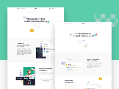 Slack Features app design hero landing layout parallax slack type ui web