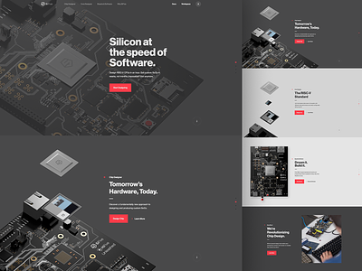SiFive Home design hardware hero layout parallax type typography ui ux web
