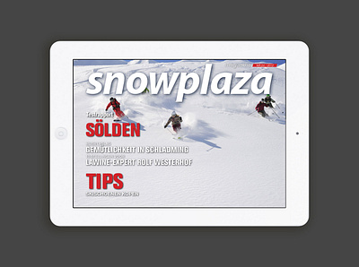 Snowplaza Magazine app design graphic design