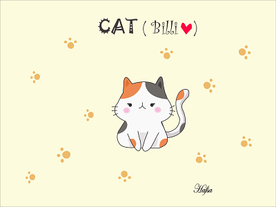 Cute Cat branding design illustration typography vector