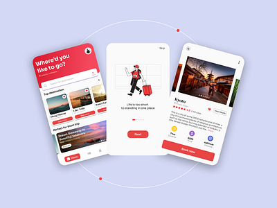 Travelling Mobile App app branding design dribblers figma gradient graphic design illustration minimal product design shot travel app traveling ui uidesign uisupply userinterface ux