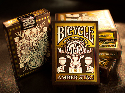 Amber Stag Printed amber antlers bicycle playing cards card back cards club 808 deer playing cards stag tuck