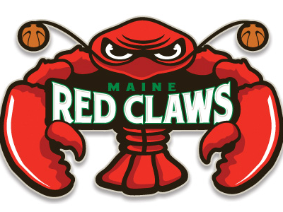 Maine Red Claws basketball claw green illustration lobster logo maine nba red