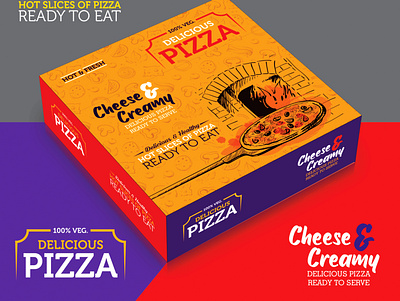 Pizza Box Packaging Design app branding design icon illustration illustrator logo typography ux vector