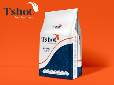 T Shot - Tissue Paper Bag Packaging Design adobe box packaging box packaging design branding design illustration illustrator logo vector