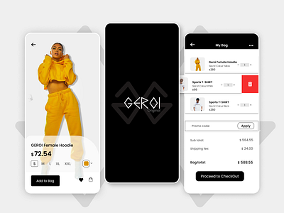 GEROI Fashion Store app best design mobile app design ui uiux ux