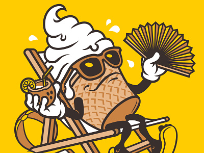 Ice cream frogbite.nl hot icecream illustration relaxed t shirt design vector