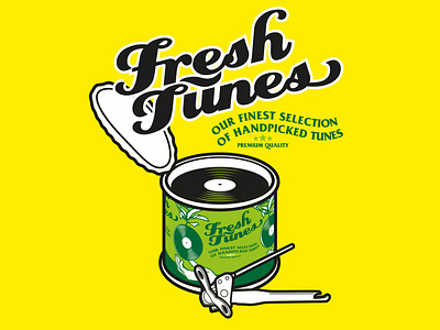 FreshTunes fresh music records t shirt design tunes vinyl