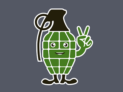 Peace design frogbite.nl grenade peace t shirt design