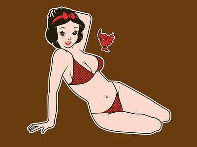 Sexy Snowwhite frogbite.nl illustration nostalgia t shirt design